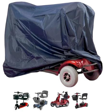 Funda impermeable para scooter de movilidad al aire libre, 140 x 69 x 92 cm, protección contra la lluvia, los rayos UV, el viento, impermeable, accesorios para silla de ruedas, lavable a máquina (azul