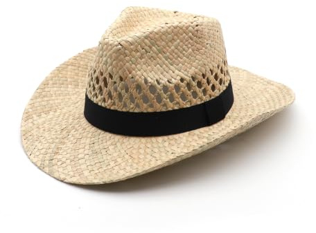 MivBuks Strohhut Herren Sommer Cowboy Hut für Damen Sommerhut Westernhut UV Schutz onnenhut Panama Hut (DE/NL/SE/PL, Alphanumerisch, M, Natur)