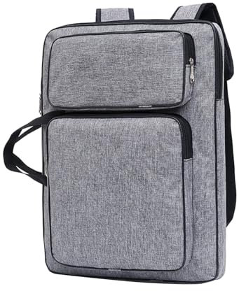 Kunstmappe Tasche Kunst-Portfolio-Tasche, Oxford-Stoff-Rucksack, 8K-Tragetasche, Aufbewahrungstasche for Poster, Kunstwerke, Reise-Poster-Board-Tasche(Grey)