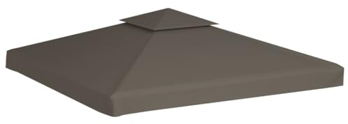 Bâche de toit pour tonnelle, 3 x 3 m, taupe, 100 % polyester, résistante aux intempéries et durable, pour cadre de tonnelle, idéale pour le jardin et l'extérieur
