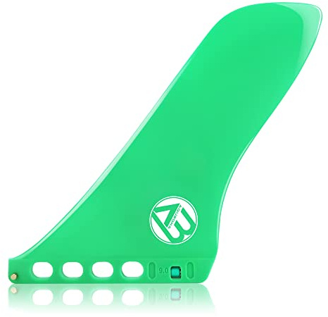 Lonnngg 9'' Surf & SUP Fin Single Center Water Fin Free No Tool Fin Screw Stand up Paddleboard Fin for Longboard Surfboard (S-green1)