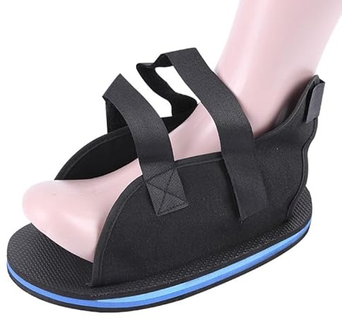 SIQITECHUK Scarpa post-operatoria per chirurgia intonacata con cinturino regolabile per recupero di fratture, scarponcino da camminata, punta aperta, pantofole per riabilitazione del piede (XL)