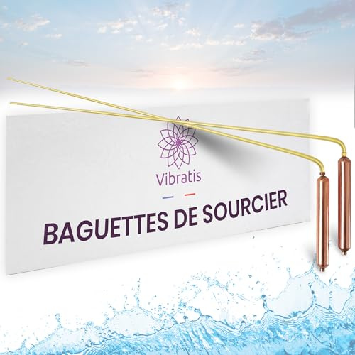 VIBRATIS Baguettes de Sourcier Professionnelles en Cuivre Premium et Laiton, Baguettes de Radiesthésie pour Géobiologie, Feng Shui, Recherche de Sources et Objets