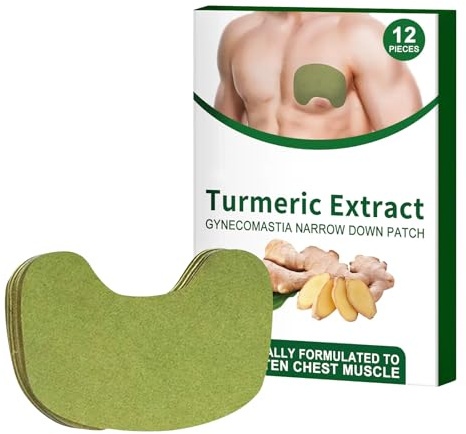 Mnozreo Cellulitplåster för män, gynekomasti komprimerad lapp, gynekomasti Tightening Ginger Paratch Cellulite Patch for Men, Gynekomasti, Gynekomasti, 12 st