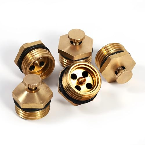 Messingnebeldüsen, 5pcs DN15 1/2in einstellbare Zentrifugalatomisation Düsen Sprinkler Mikrostrahl Sprühgerät Wasser Mister Teile für Rasengartenbewässerung Kühlung