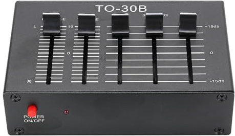 Zunate Phono Preamp für Plattenspieler, 3 Band Sound Equalizer mit Eingangsausgang, 2 Kanal Digital Equalizer für Platten Player, Turntables, Stereos