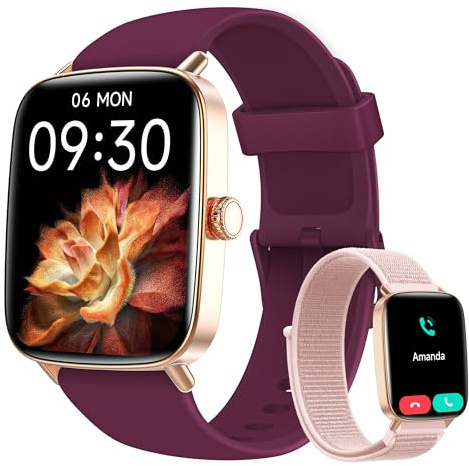 Smart Watch for Women (Answer/Make Calls), 1.85 HD Screen Fitness Watch with Bluetooth 5.3, Heart Rate/Sleep/SpO2 Monitor,110+ Sports Modes,IP68 Waterproof Smartwatch,Activity Tracker for Android iOS