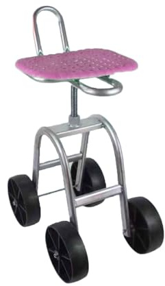 Generisch Rollbarer Gartenarbeitshocker, Tragkraft 150 Kg, Verstellbarer Gartenhelferwagen 45–59 cm, Höhenverstellbar, for Hof, Terrasse, Rasen(4 Wheels)