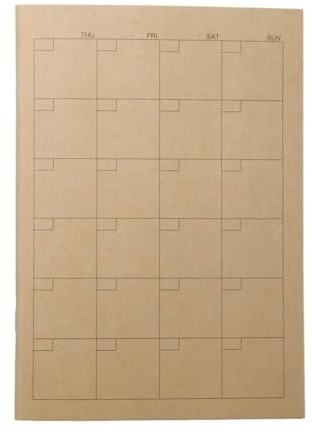 A5 undatierter Monatsplaner-Notizbuch, 32 Blatt, hergestellt in Japan