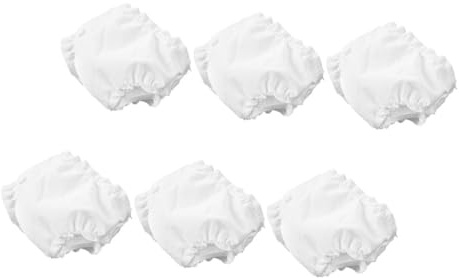 CORHAD 6 Piezas de Calzoncillos Reutilizables para Muñecas de 10 Pulgadas Ropa Interior Ajustable Blanca Accesorio de Pañal para Muñecas Juguete de Simulación