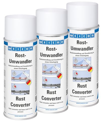 WEICON Rostumwandler, weiß/milchig, 400 ml, 3er Set | Rostkonverter mit Grundierung, neutralisiert Rost und stoppt Korrosion