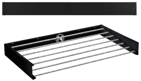 N 18.28 - Tendedero Extensible de Pared Retráctil - Tendedero Plegable de Pared para Interior o Exterior - Ahorra Espacio - Compacto - 39 kg de Capacidad - 7 Varillas - 120cm | Color Negro