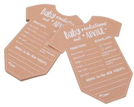FAUOSWUK Tarjetas de Consejos para Bebés Diseño Encantador de Mono para Baby Shower, Juegos, Fiestas, Bodas, 20 Piezas