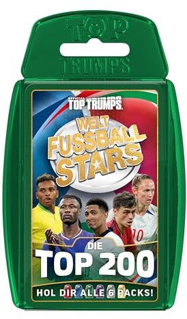 Top Trumps Weltfussballstars Top 200 Pack 3 Kartenspiel für Kinder – Klassisches Top 200 Pack 3 WFS Lernkartenspiel für Fußballfans – 2+ Spielern ab 6 Jahren – Deutsch