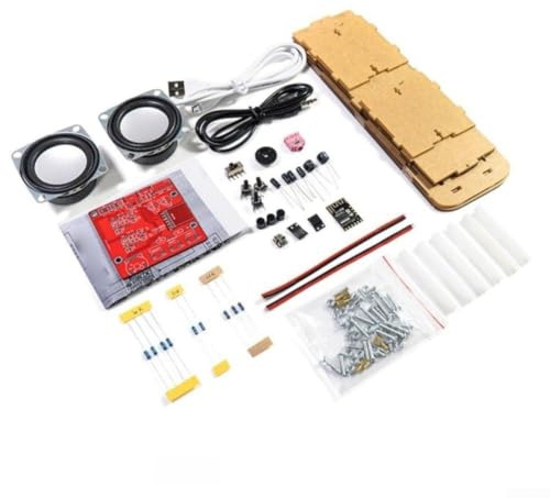 Bausatz Fm Radio Mit Digitalanzeige Und Led Display 5w Leistung 87.5 Bis 108 MHz Frequenzbereich Lila Acrylgehäuse Drehbare Antenne Für Hobby Elektronik Bastler
