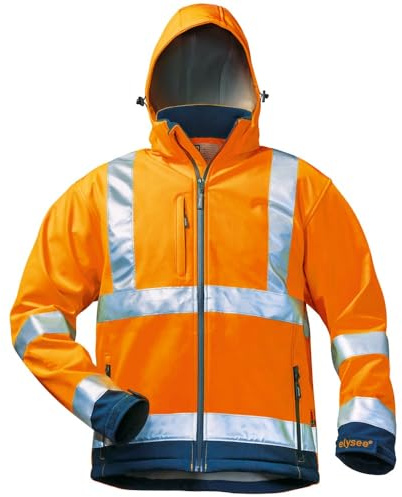 *BILL* WARNSCHUTZ-SOFTSHELLJACKE ELYSEE ORANGE/MARINE, EN 471/3