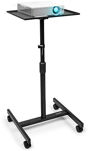Duronic WPS20 supporto per proiettore tavolo videoproiettore supporto mobile laptop PC portatile altezza regolabile 65-106 cm carrello da terra mobile con ruote ideale per presentazioni