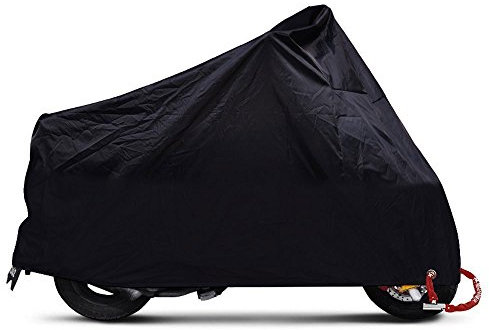 ANFTOP Motocicleta Funda para Moto 3XL Negro Color Agujeros de la Cerradura Cubierta UV Polvo Protectora Impermeable de Cubierta - XXXL