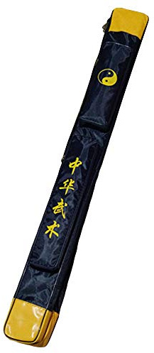 G-LIKE Japanese Bokken Carrying Bag - Single and Double Layer of Sword Bag Carry Case with Multiple Pockets - Canvas with PU (Yellow&Black, Single)