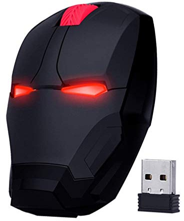 ECOiNVA Kabellose Iron Man Maus 2,4 G optische Computermaus für Desktop Laptop PC Mac (schwarz)