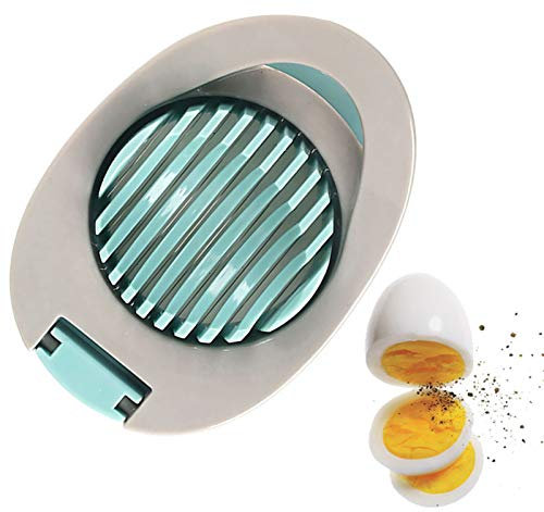 Egg Slicer for Hard Boiled Eggs Cutter with Stainless Steel Wire Dishwasher Safe (Green)