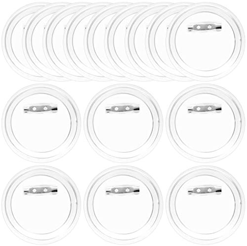 AMJKEJI 24 Stück Buttons Selber Machen, Buttons Anstecker, Transparente DIY Ansteckbuttons Set 45mm Button mit Anstecknadel für Foto Bild Kleidung DIY Handwerk