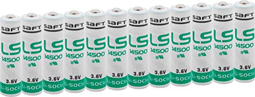 Saft LS 14500 3,6 V Lithium Pack mit 12 Stück, Weiß