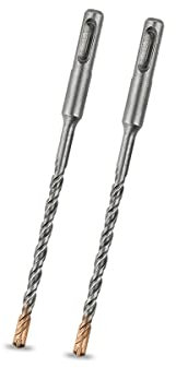 Meccion SDS Plus Hammer Drill Bits 6mm x 160mm x 2pcs, Professional Tungsten Cross Tip Rotary Impact Drill bit for Masonry, Brick, Concrete-6mm x 160mm x 2