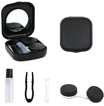 laeeyin contenitore per lenti a contatto, contenitore per lenti a contatto igieniche, set da viaggio, con specchio, aspirapolvere per lenti a contatto, pinzette, adatto per gite quotidiane come viaggi