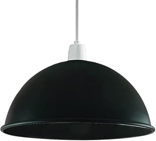 Retro Industrie Deckenleuchtenschirme, rustikale Metallkuppel, 30 cm, einfache Montage, Vintage-Schirme als Ersatz für Pendelbeleuchtung, Wandlampen, Tischlampen, Schlafzimmer, (Schwarz)