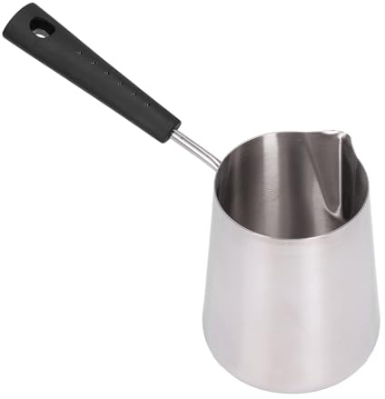 Türkische Kaffeekanne, 600 Ml Edelstahl Milchtopf Latte Tasse Butterwärmer für Schmelztiegel Glänzende Wärmer-Set Butterwärmer