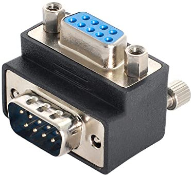 xiwai DB9P 90 Degree Up Angled Gender Changer D-Sub 9Pin RS232 Male to Female Connector Serial Port Extension Adapter