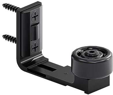 CCJH Verstellbare Schiebetür für Boden, Wandführung, Türführung, Bodenführung, Radführung, geeignet für Türstärke 2,5 cm-6 cm, Schwarz (1 Stück)