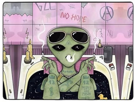 YYHHAOFA Alien Smoke Prints übergroßer Teppich > 63x48 Zoll Teppich weich im Griff mit feinem Nickerchen Verschleiß