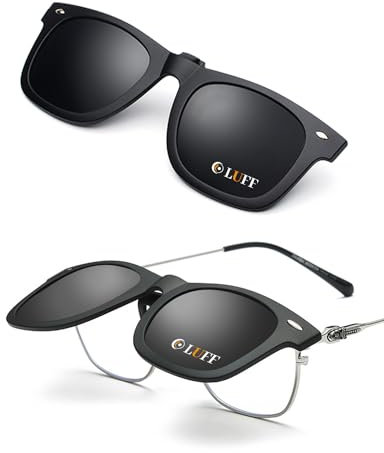 LUFF Occhiali Da Sole Polarizzati A Clip Per Uomini E Donne, Antiriflesso Flip Up UV400 Occhiali Da Sole Leggeri Clip Per Esterni/Guida