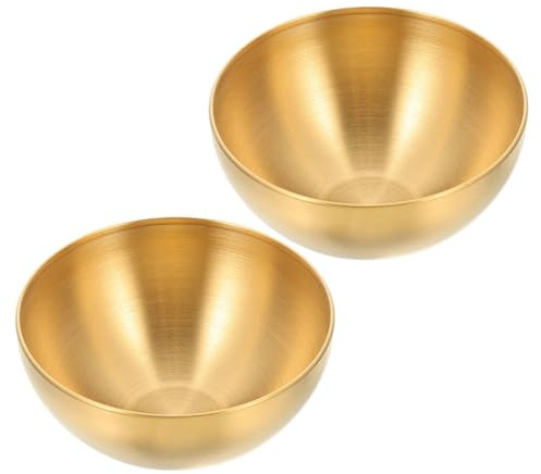 Alipis Ensaladeras Acero Inoxidable 2 Piezas Cuenco Decorativo Dorado 15 Cm Grandes Cuencos Metal para Mezclar Cuencos Anidados Cuencos para Aperitivos para Cocina Mezclar