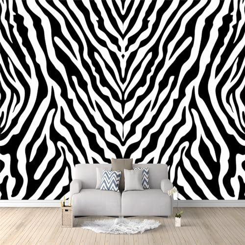 Papel Tapiz Rayas de cebra 200 x 140 cm - Lana Fondo De Pantalla Huella Animal Decoración para Pared Sala Sala de Juegos, Oficina, Fotomural Paredes Mural Decoración