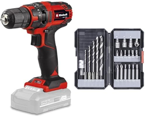 Einhell TC-CD 18/35 Taladro / destornillador inalámbrico Li - Solo Power X-Change (iones de litio, atenuador electrónico, iluminación LED, sin batería ni cargador)+Kit de brocas/ puntas