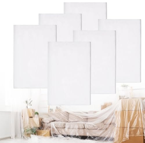 6 Teloni da Pittura, 4x5 m Pellicola di Copertura, Teli per Imbiancare Extra Forte, Teli Plastica per Coprire Trasparente, Pellicola da Pittura, Telo di Copertura per Trasloco e Ristrutturazione