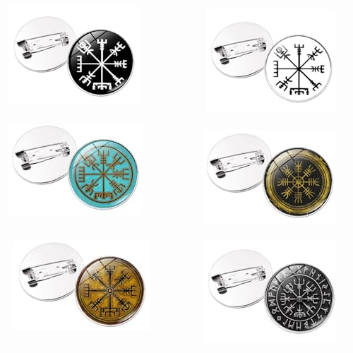Floatdream 6 Stücke Vintage Wikingerbrosche, Keltischer Brosche Vintage, Wikinger Brosche, für Männer und Frauen zum Tragen von Pullovern und Schals