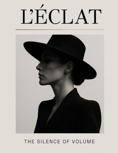 L'Éclat: Coffee Table Magazine - A Woman in Black Hat, Old Money Soft Beige & White Cover, Full Content Decorative Copyright-Free Art Publication (Fake Magazines)