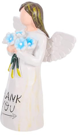Amosfun Statuette Ragazze in Resina Angeli in Preghiera Da Scrivania Regali Per Compleanno Feste Della Decorazioni Per Torte Piccole Statue Angeli