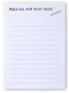 Odernichtoderdoch Notizblock A6 Mach ich, nur nicht heute - Notizblock mit 50 Blatt für Notizen, Checkliste im kompackten Format