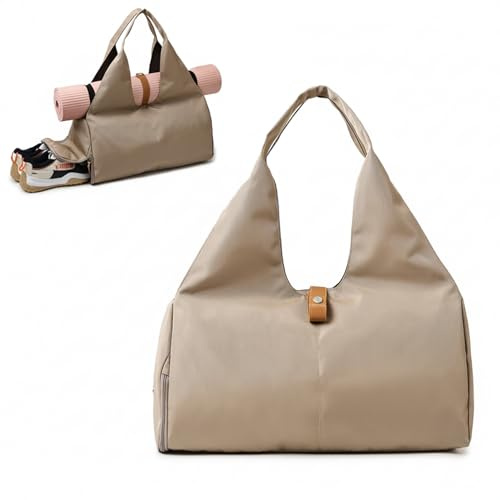 RisePlus Borsa Palestra Donna Uomo con Porta Tappetino Yoga – Borsone Palestra con Scomparto Scarpe & Sacca Impermeabile, Borsa Yoga Fitness Pilates Borsone da Viaggio 32L
