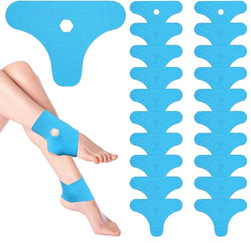 20 Stück Precut Kinesiotapes für Knöchel, Kinesiotapes Vorgeschnitten Sprunggelenk Kinesiologie Tape Wasserfestes Elastisches Physio Tape Fussgelenk Kinesiologieband Knöchelstütze