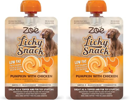 Zoë Licky Snack Dog Treat Training Paste Dry Food Topper Pumpkin w Chicken 85g (Pack of 2)