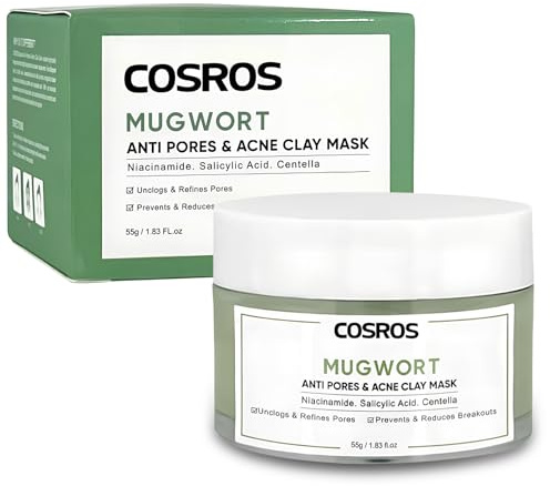 Mascarilla Facial de Arcilla y Té Verde Limpieza Profunda Facial Quita Puntos Negros Mascarilla Control de Aceite Anti-Acné Skin Care for Women and Men 55g (1)
