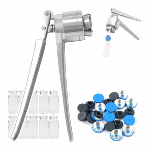 Manuell kapsylmaskin, Flera storlekar, handhållen kapsyleringsmaskin i rostfritt stål, for förpackning, skolor, laboratorier och familjer(24mm)