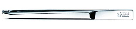 Pfeilring Pinzette vernickelt, schräg, 8 cm