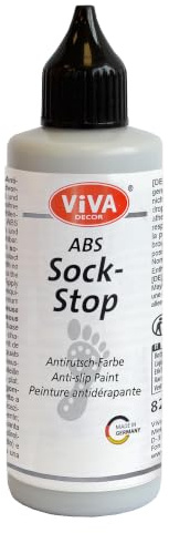 Viva Decor ABS Sock Stop 82 ml - Perlgrau - Flüssige Anti-Rutsch-Beschichtung für Socken, vielseitig einsetzbar auf Wolle, Filz, Teppichen und Textilien - Sock Stopper Flüssig für sicheren Halt